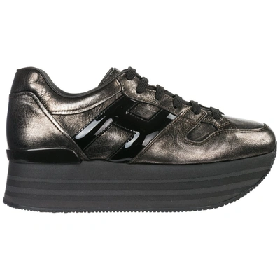 Hogan Maxi H222 Wedge Sneakers In Argento