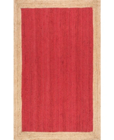 Nuloom Henri Woven Jute Rug In Red At Urban Outfitters In Red