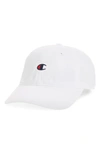 Champion Garment Wash Baseball Cap In White