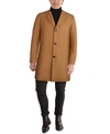 Cole Haan Men's Melton Classic-fit Topcoat In Camel