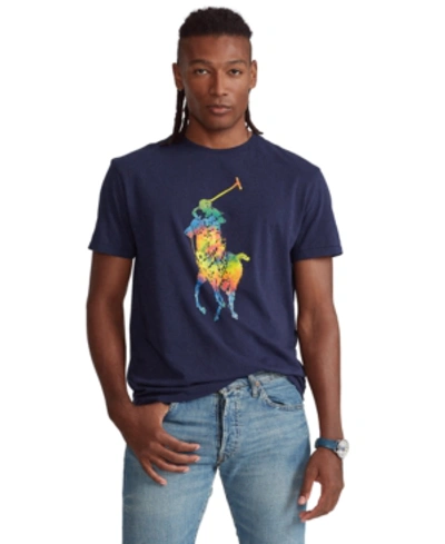 Polo Ralph Lauren Men's Classic-fit Pony Graphic T-shirt In French Navy W/  Rainbow | ModeSens