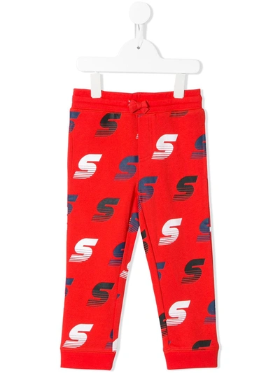 Stella Mccartney Kids' Logo-print Track Trousers In Red