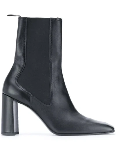 Nina Ricci Square Toe Ankle Boots In Black