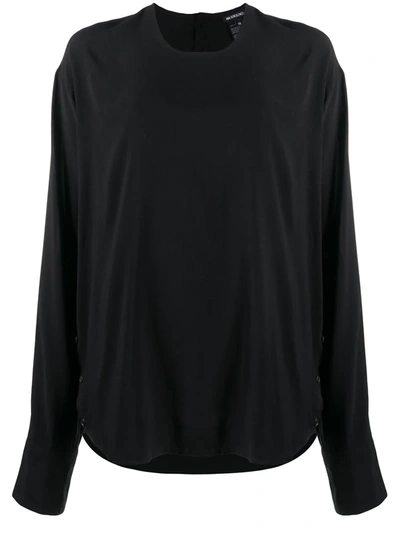 Ann Demeulemeester Oversized Long-sleeved Blouse In Black