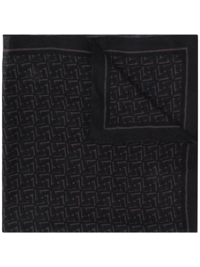 Lardini Monogram Print Scarf In Grey