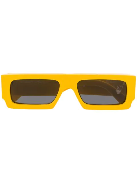 Off-white Rectangular Sunglasses In Yellow | ModeSens
