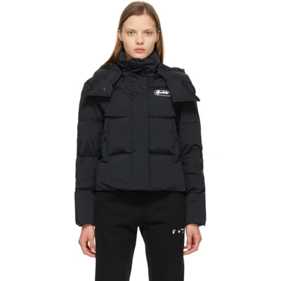 Off-white Padded Funnel-neck Shell-down Hooded Puffer Jacket In Black