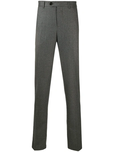 Brunello Cucinelli Lightweight Virgin Wool Flat Front Trousers In Lead Grey