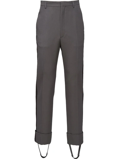 Prada Tailored Wool Trousers In Grey