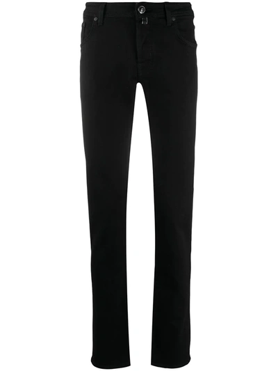 Jacob Cohen Skinny-fit Patch Jeans In Black