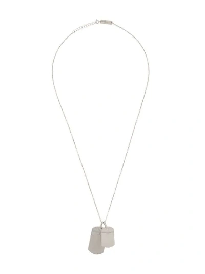 Maison Margiela Dog Tag Necklace In Silver | ModeSens