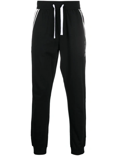 Hugo Boss Cotton Drawstring Track Pants In Black