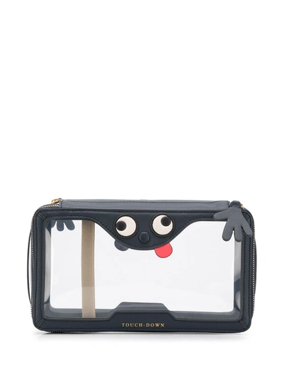 Anya Hindmarch Inflight Zipped Clutch In Blue