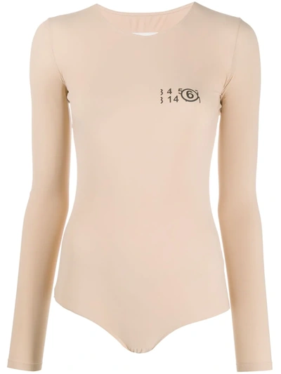 Mm6 Maison Margiela Numbers Print Body In Neutrals