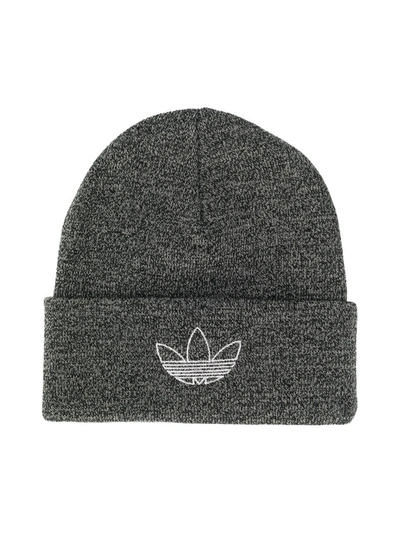 Adidas Originals Teen Logo-embroidered Beanie Hat In Grey