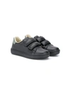 Gucci Teen Touch Strap Sneakers In Black/ Grey