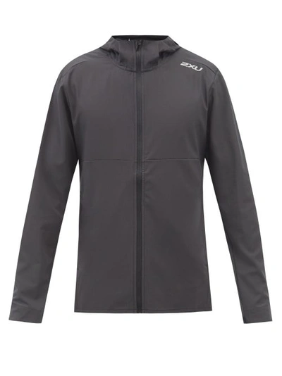 2xu Xvent Mesh-panelled Stretch-jersey Hooded Jacket In Black