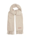 Acne Studios Canada Narrow Fringed Wool Scarf In Beige