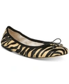 Sam Edelman 'felicia' Tiger Print Brahma Hair Ballet Flats In Soft Grey Multi