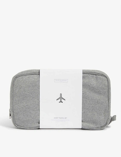The White Company Eye Mask And Throw Travel Set In Grey