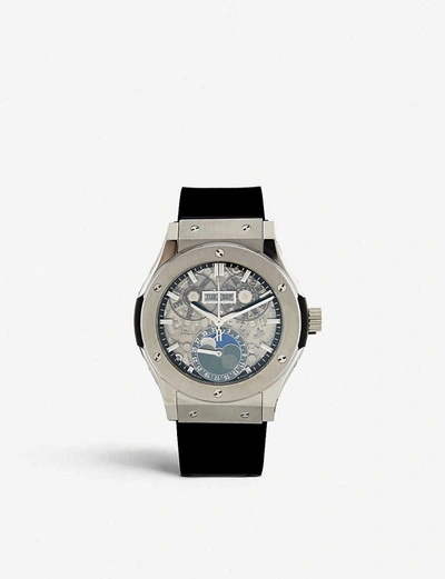 Hublot 517.nx.0170.rx Classic Fusion Aerofusion Titanium And Rubber Watch In Sapphire