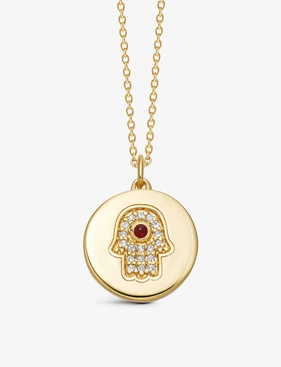 Astley Clarke Womens Yellow Gold Vermeil Biography Hamsa Locket 18ct Gold-plated Vermeil Sterling Silver, White Sa