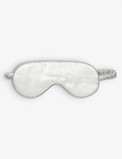 The White Company Piped Silk Eyemask In Ivory