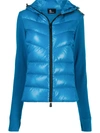 Moncler Stretch Techno & Nylon Down Jacket In Royal Blue