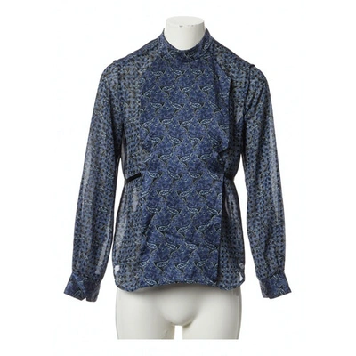 Pre-owned Preen Line Silk Blouse In Blue