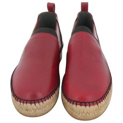 Pre-owned Balenciaga Leather Espadrilles In Burgundy