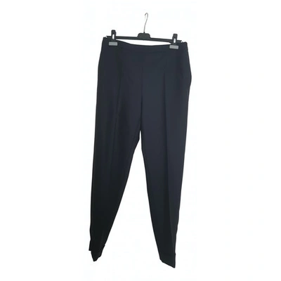 Pre-owned Max Mara Wool Carot Trousers In Navy
