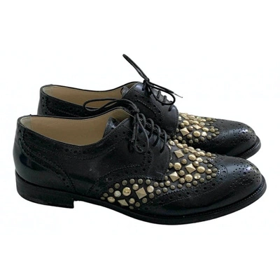 Pre-owned Dolce & Gabbana Leather Lace Ups In Black