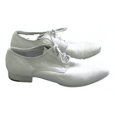Pre-owned Jil Sander Leather Lace Ups In White
