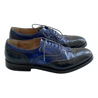 Pre-owned Church's Leather Lace Ups In Blue