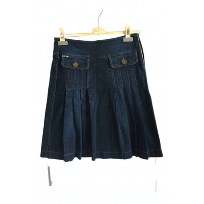 Pre-owned Burberry Blue Denim - Jeans Skirt