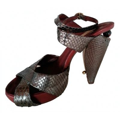 Pre-owned Marc Jacobs Leather Sandal In Silver