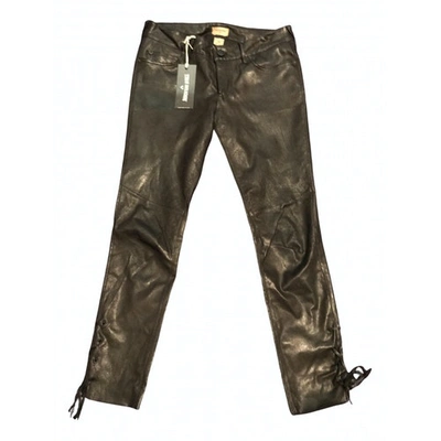 Pre-owned True Religion Leather Slim Trousers In Black