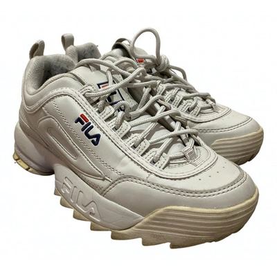 Pre-owned Fila Leather Trainers In Beige