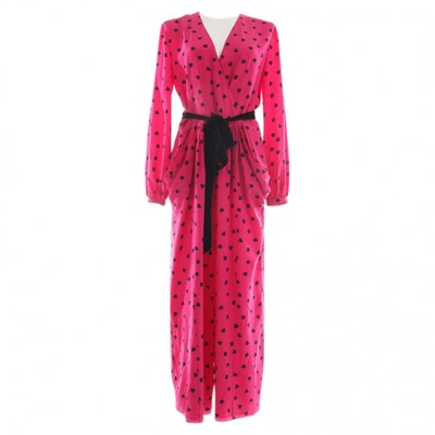 Pre-owned Valentino Silk Jumpsuit In Red