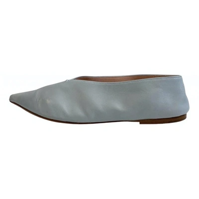 Pre-owned Celine Blue Leather Ballet Flats