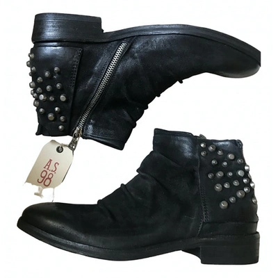 Pre-owned As98 Leather Boots In Black