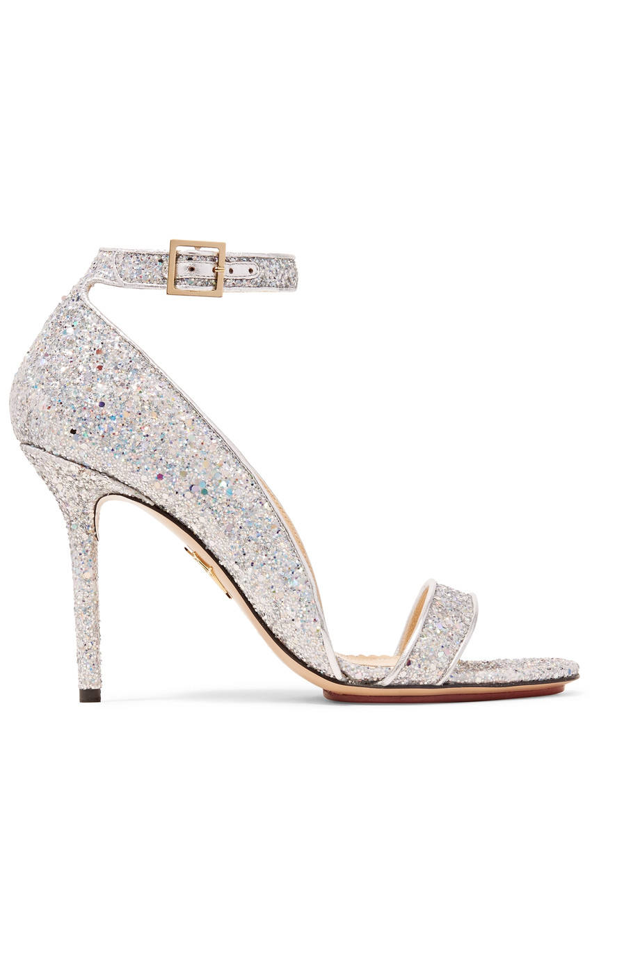 Charlotte Olympia Talitha Metallic Glittered Leather Sandals | ModeSens