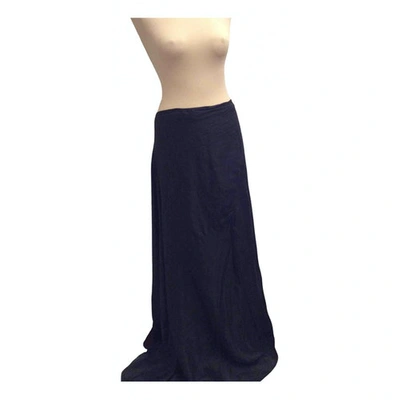 Pre-owned Donna Karan Maxi Skirt In Black