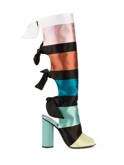 Marco De Vincenzo Colour Block Ribbon Boots In Multicolour