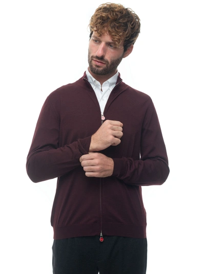 Kiton Cardigan With Double Slide Fastener - Man In Bordeau