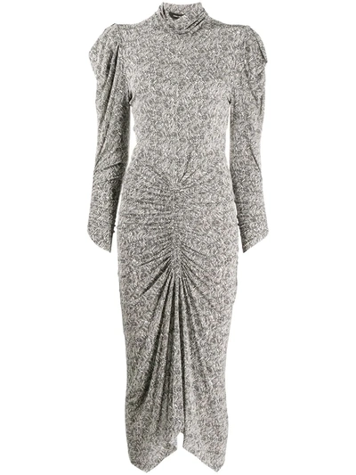 Isabel Marant Abstract-print Midi Dress In Black