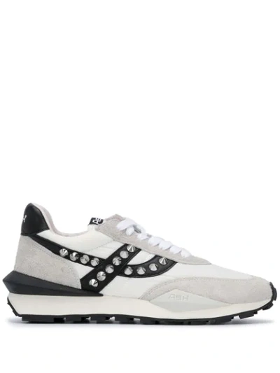 Ash Spider Spike-embellished Panelled Sneakers In White