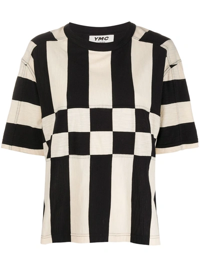 Ymc You Must Create Striped Check T-shirt In Neutrals
