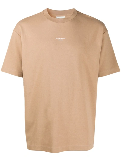 Drôle De Monsieur Logo Print Cotton T-shirt In Neutrals