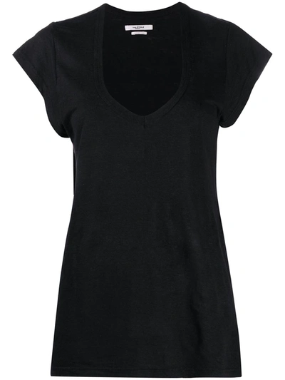 Isabel Marant Étoile U-neck Longline T-shirt In Black